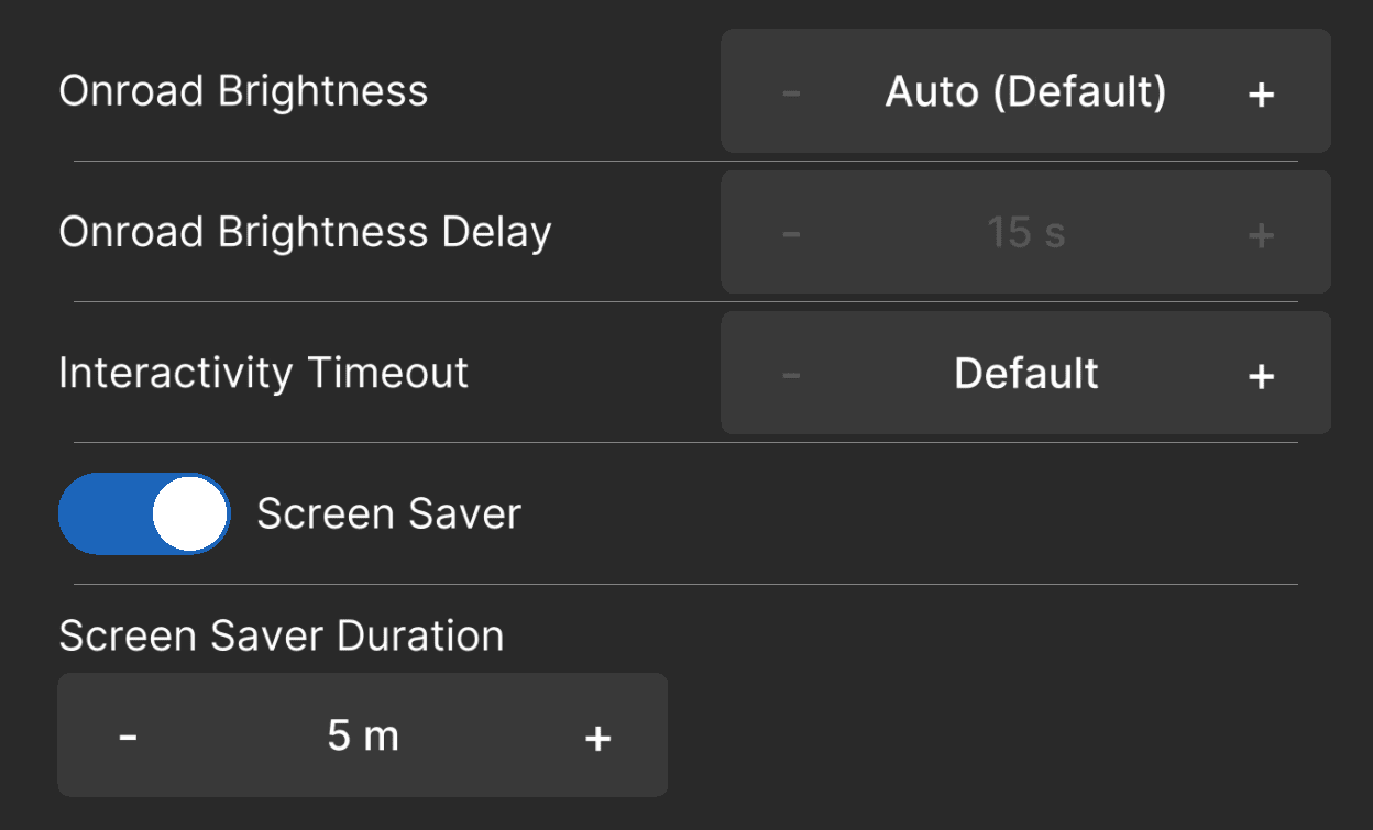 The Display settings panel on comma 3X
